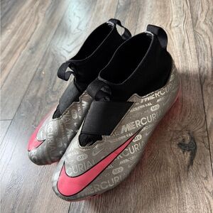 Nike Mercurial Pink and Gray Soccer Cleats, minimal wear